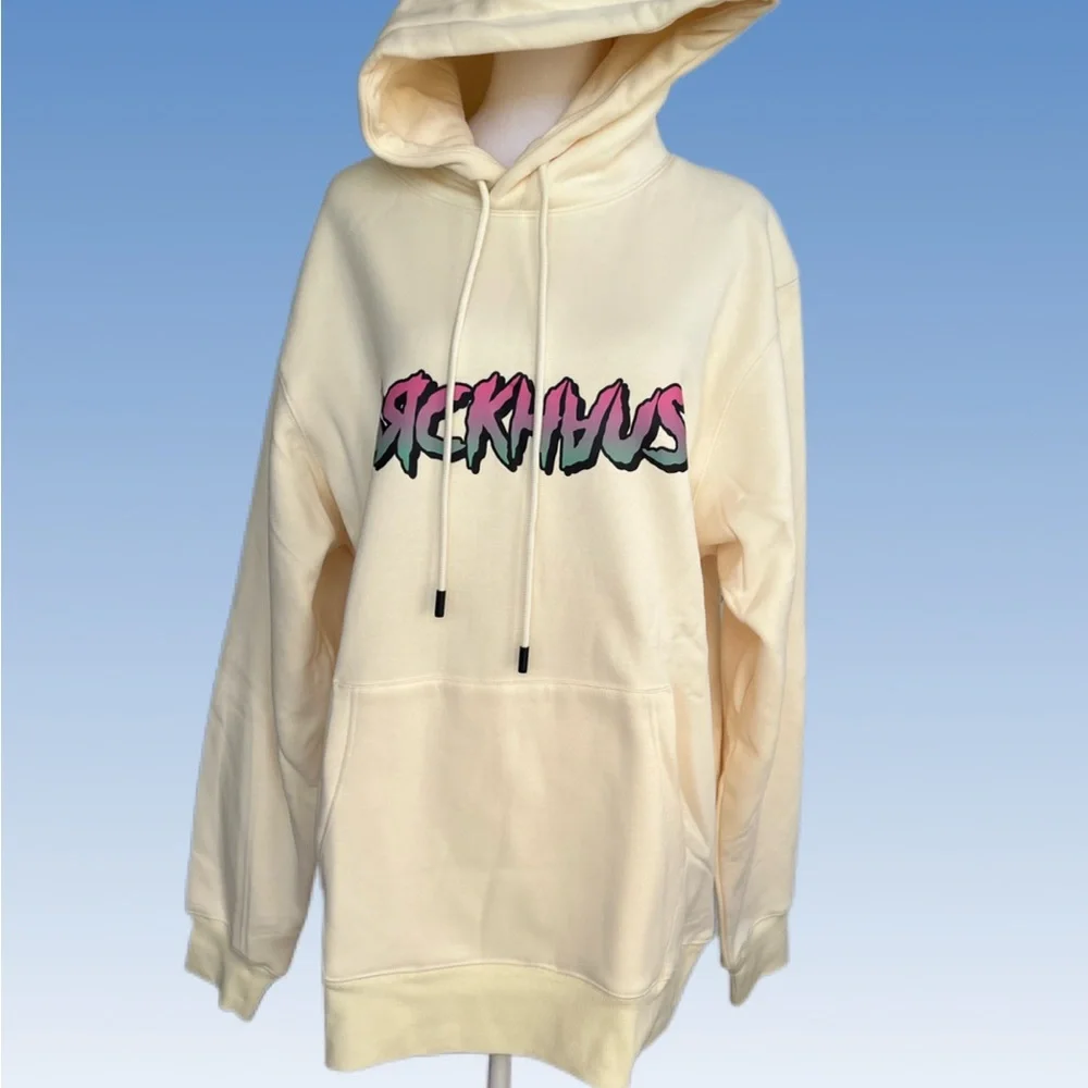 Cream Hoodie with Graphic Design - Picture 1 of 10